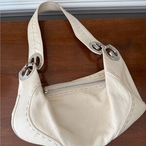 Escada Cream White Leather Shoulder Bag